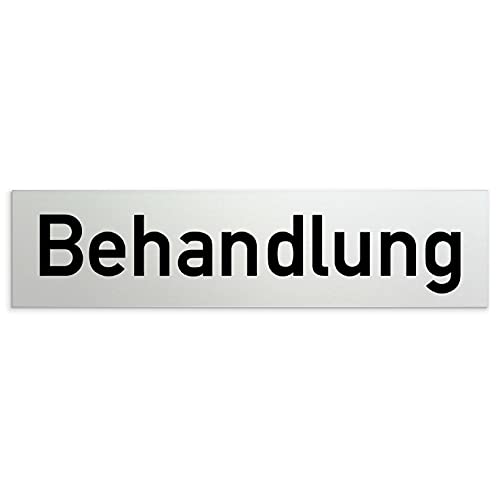 Kinekt3d Leitsysteme Schild/Türschild 160 x 40 x 1,5 mm Behandlungsschild - Aluminium Vollmaterial eloxiert - Oberfläche in geschliffener Edelstahloptik - 100% Made in Germany (Behandlung) von Kinekt3d Leitsysteme