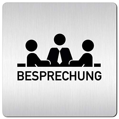 Türschilder24 XXL Schild - Türschild • 125 x 125 mm • Besprechung 012 • 1,5 mm Aluminium Vollmaterial • 100% Made in Germany von Türschilder24