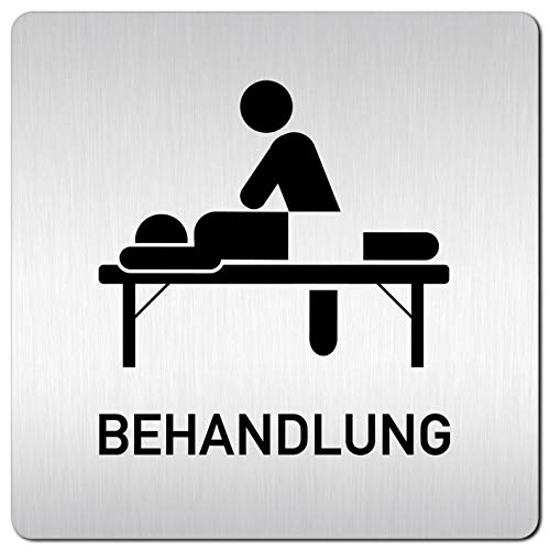 Türschilder24 XXL Schild - Türschild • 125 x 125 mm • Physio – Physiotherapie – Massage – Behandlung 001 • 1,5 mm Aluminium Vollmaterial • 100% Made in Germany von Türschilder24