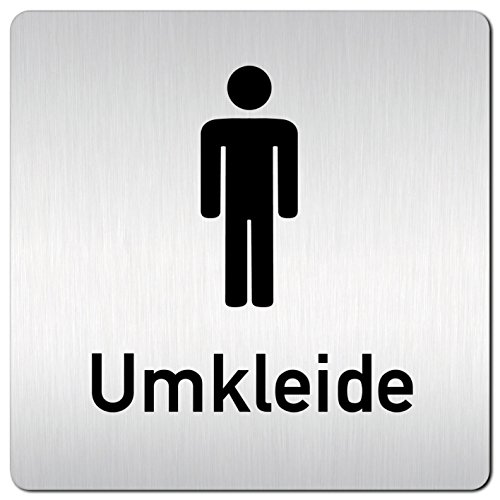 Türschilder24 XXL Schild - Türschild • 125 x 125 mm • Umkleide Umkleideraum Herren/Damen Piktogramm • 1,5 mm Aluminium Vollmaterial • 100% Made in Germany (Umkleide Herren) von Türschilder24