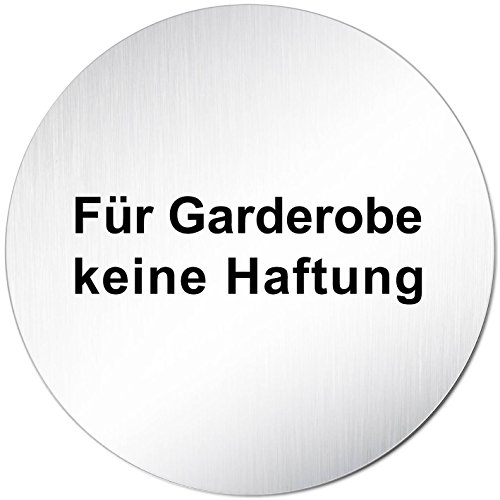 Türschilder24 XXL Türschild • Ø 100 mm rund • Schild Für Garderobe Keine Haftung • aus veredeltem Aluminium Vollmaterial • geschliffene Edelstahloptik • 100% Made in Germany von Türschilder24