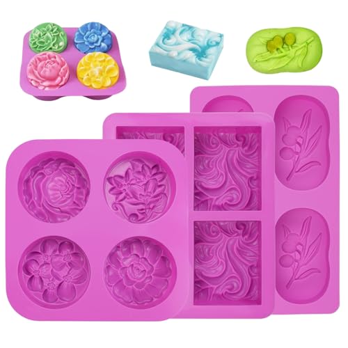 3 Stück Silikonformen Seife Seifenform Silikon Handgefertigte Seifenform 4 Hohlraum Seifen Silikonform Set, Wiederverwendbar, Leicht zu Entfernen für Handgefertigte Seife Cupcakes Gelee Gebäck Dessert 3 Stück Silikonformen Seife Seifenform Silikon Handgefertigte Seifenform 4 Hohlraum Seifen Silikonform Set, Wiederverwendbar, Leicht zu Entfernen für Handgefertigte Seife Cupcakes Gelee Gebäck Dessert von KineticKraft