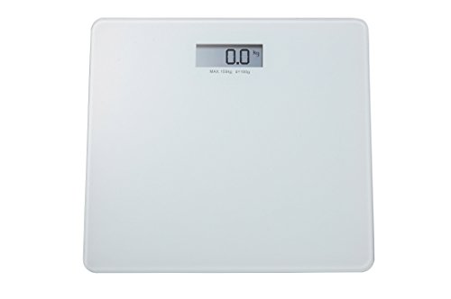 King Collection B1407314/B Personenwaage mit LCD-Display max. 150 kg Basis aus Glas, weiß, 30 x 30 x 1,70H von King Collection
