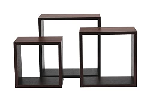 King Collection King Home M1106006/A Set 3 Stück Quadratische MDF-Platte, Wenge, 35X16X35H 30X16X30H 25X16X25H von King Collection