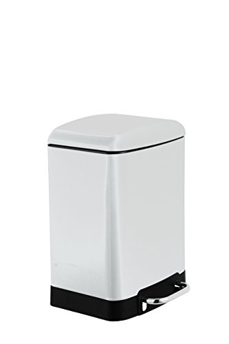 King Collection King Home P1407522/B Abfalleimer Lt.6, weiß mit Pedal abschließbar, 23 x 22,5 x 32,5 H von King Collection