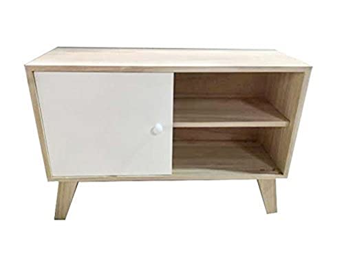 King Collection c1708007 Schrank 2 Fächer mit Gleittüren in Paulownia Holz mit Füßen in KD, 70 x 25 x 49H von King Collection