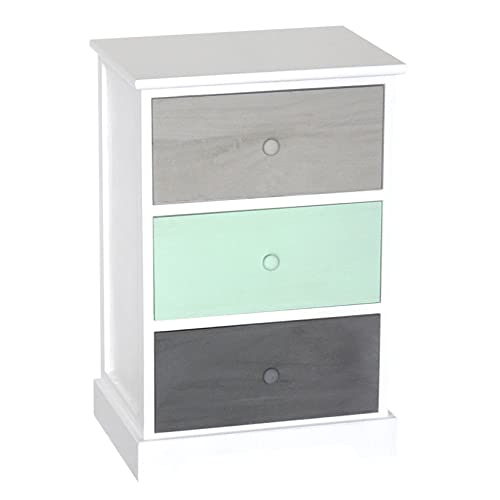 King Collection c656178 Kommode 3 Schubladen Multicolor, 42 x 32 x 63h von King Collection