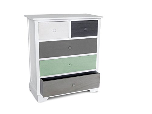 King Collection King Home c656180 Kommode 5 Schubladen Mehrfarbig, 64 x 32 x 73h von King Collection