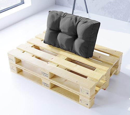 King Matratzen Palettenkissen Set für Europaletten - Premium Wasserdicht sitzkissen rückenkissen Indoor und Outdor 120x80 120x40 60x40 2 Farben (65 x 40 x 15 cm GRAU (13)) von King Matratzen