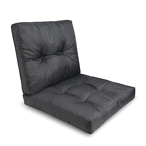 King Matratzen Sitzkissen Kissen Polster Auflage - Premium Wasserdicht Rückenkissen Loungekissen Bodenkissen Rattan Viele Größen (2er Set (M) GRAU) von King Matratzen