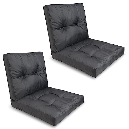 King Matratzen Sitzkissen Kissen Polster Auflage - Premium Wasserdicht Rückenkissen Loungekissen Bodenkissen Rattan Viele Größen (4er Set (S) GRAU) von King Matratzen