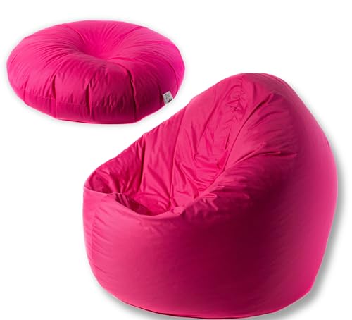 2in1 XXL-Sitzsack Cocoon-Modell für Erwachsene und Kinder - Bean Bag zum Lesen, Spielen, Chillout, Entspannen, Gamer-Stuhl - Sitzpouf mit Polystyrolfüllung - Bodenkissen - Rosa von King of Chillout