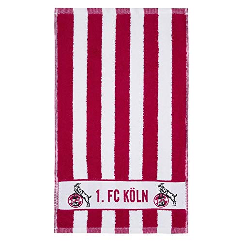 King of Trade 1. FC Köln Gästehandtuch 2-er Set Blockstreifen 30 x 50 cm von King of Trade