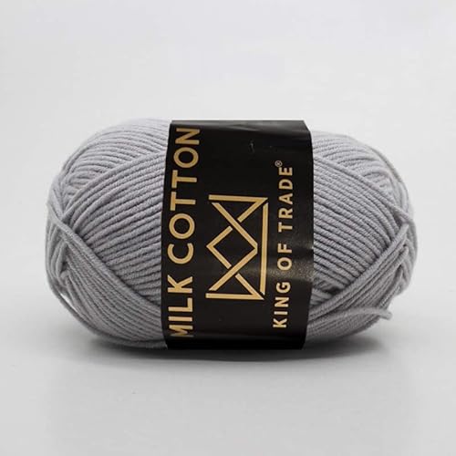 Milchwolle Milchbaumwolle Milchgarn Häkeln Stricken 100m 50g 2 Stück Grau von King of Trade