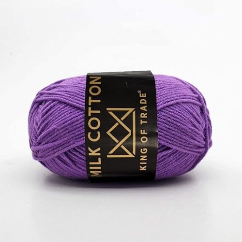 Milchwolle Milchbaumwolle Milchgarn Häkeln Stricken 100m 50g 5 Stück Lila von King of Trade