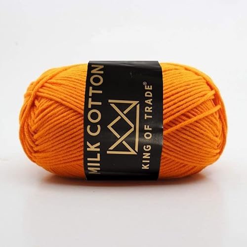 Milchwolle Milchbaumwolle Milchgarn Häkeln Stricken 100m 50g 5 Stück Orange von King of Trade