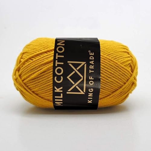 Milchwolle Milchbaumwolle Milchgarn Häkeln Stricken 100m 50g 7 Stück Gold von King of Trade
