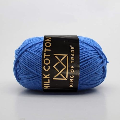 Milchwolle Milchbaumwolle Milchgarn Häkeln Stricken 100m 50g 8 Stück Blau von King of Trade