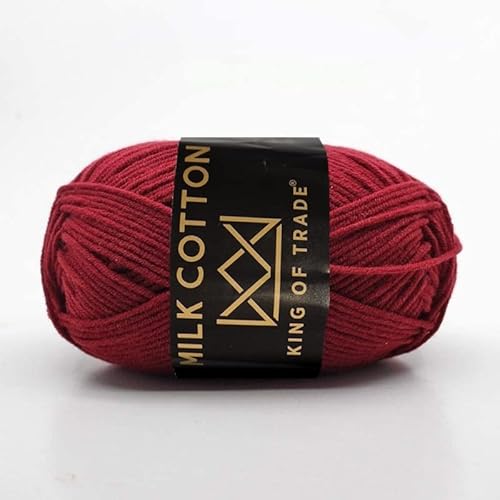 Milchwolle Milchbaumwolle Milchgarn Häkeln Stricken 100m 50g 8 Stück Weinrot von King of Trade