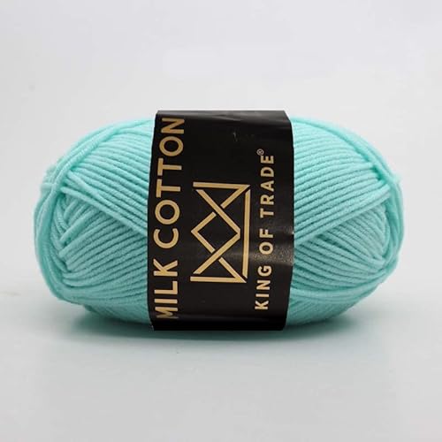 Milchwolle Milchbaumwolle Milchgarn Häkeln Stricken 100m 50g 3 Stück Hell-Blau von King of Trade