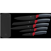 6tlg. Messerset CARBON RED LINE inkl. Messerblock von King