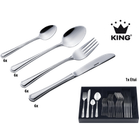 KING Besteck-Set ""Düsseldorf"", (Set, 25 tlg.), Besteck im zeitlosen Design, mit Besteck-Etui von King