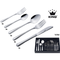 KING Besteck-Set ""Düsseldorf"", (Set, 31 tlg.), Besteck im zeitlosen Design, mit Besteck-Etui von King