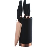 KING Messer-Set "QUISIN" 5 Küchenmesser, 1 Messerblock, mit Titan beschichtete Messerklingen von King