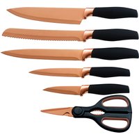 KING Messer-Set "TITANIUM ROSÉ", (Set, 6 tlg.), 5 Küchenmesser, 1 Schere, beschichtete Messer- und Scherenklinge von King