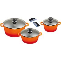 KING Topf-Set, Aluminiumguss, (Set, 6 tlg., 1x Kochtopf Ø 16 cm, 1x Kochtopf Ø 24 cm, 1x Kochtopf Ø 20 cm), mit gratis Henkelpads, Induktion von King