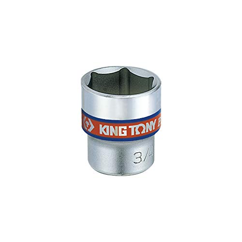 KING TONY 333516S Chrom-Vanadium-Stahllegierung, 3/8-Zoll-Antrieb, 6-Punkt-Zoll-Standard-Stecknuss, 32 mm Länge, 1/2-Zoll-Größe, 12 Stück von KING TONY