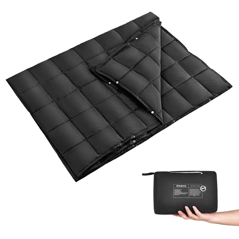 KINGCAMP Camping Decke Smart 540 Picknick Strand Matte Park Decke Leicht 540 g-black von KingCamp
