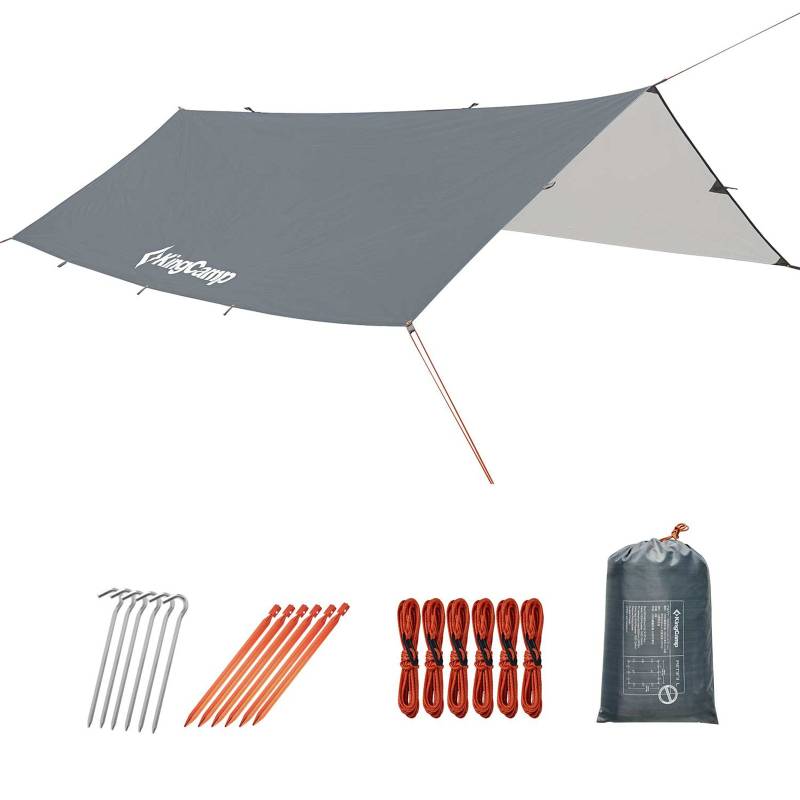 KINGCAMP Camping Tarp Bowman Sonnensegel Bus Zelt Wind Schutz Plane Dach UV 50+-M - 3 x 3 m von KingCamp