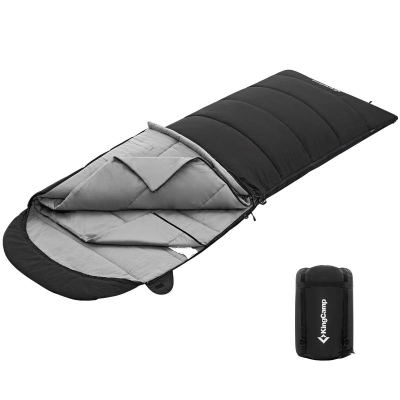 KINGCAMP Deckenschlafsack Bedfort Winter Schlafsack XL Lang Breit Baumwolle -15° von KingCamp