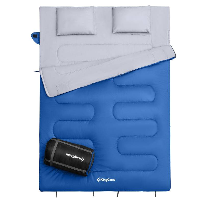 KINGCAMP Deckenschlafsack Oxygen 250 D 2 Personen Doppel Schlafsack XL Lang -3°C-Deep Sky Blue von KingCamp