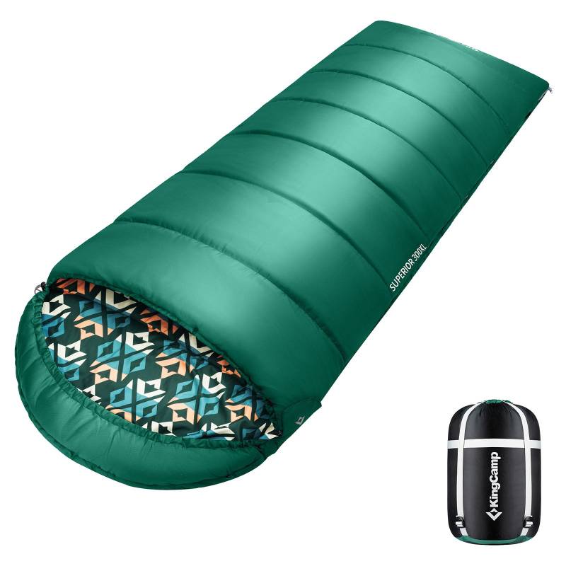 KINGCAMP Mumienschlafsack Superior 300XL 3 Jahreszeiten Schlafsack XL Lang -13°C-R von KingCamp