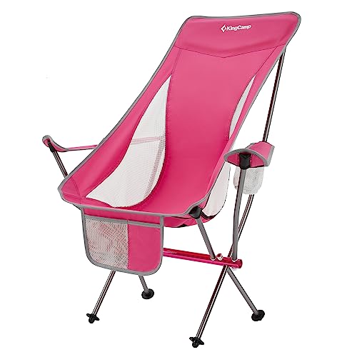 KingCamp Campingstuhl Cataby Deluxe Klappstuhl Strand Stuhl Faltbar Alu 120 kg Rose Red von KingCamp
