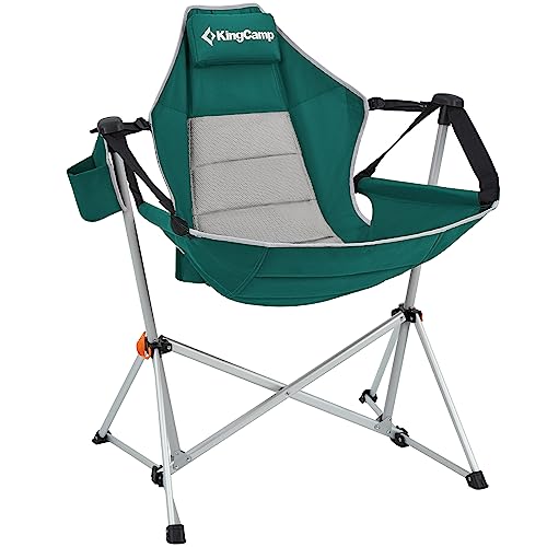 KingCamp Campingstuhl Orchid Schaukel Stuhl Camping Sessel Verstellbar Alu 120kg Petrol Green von KingCamp