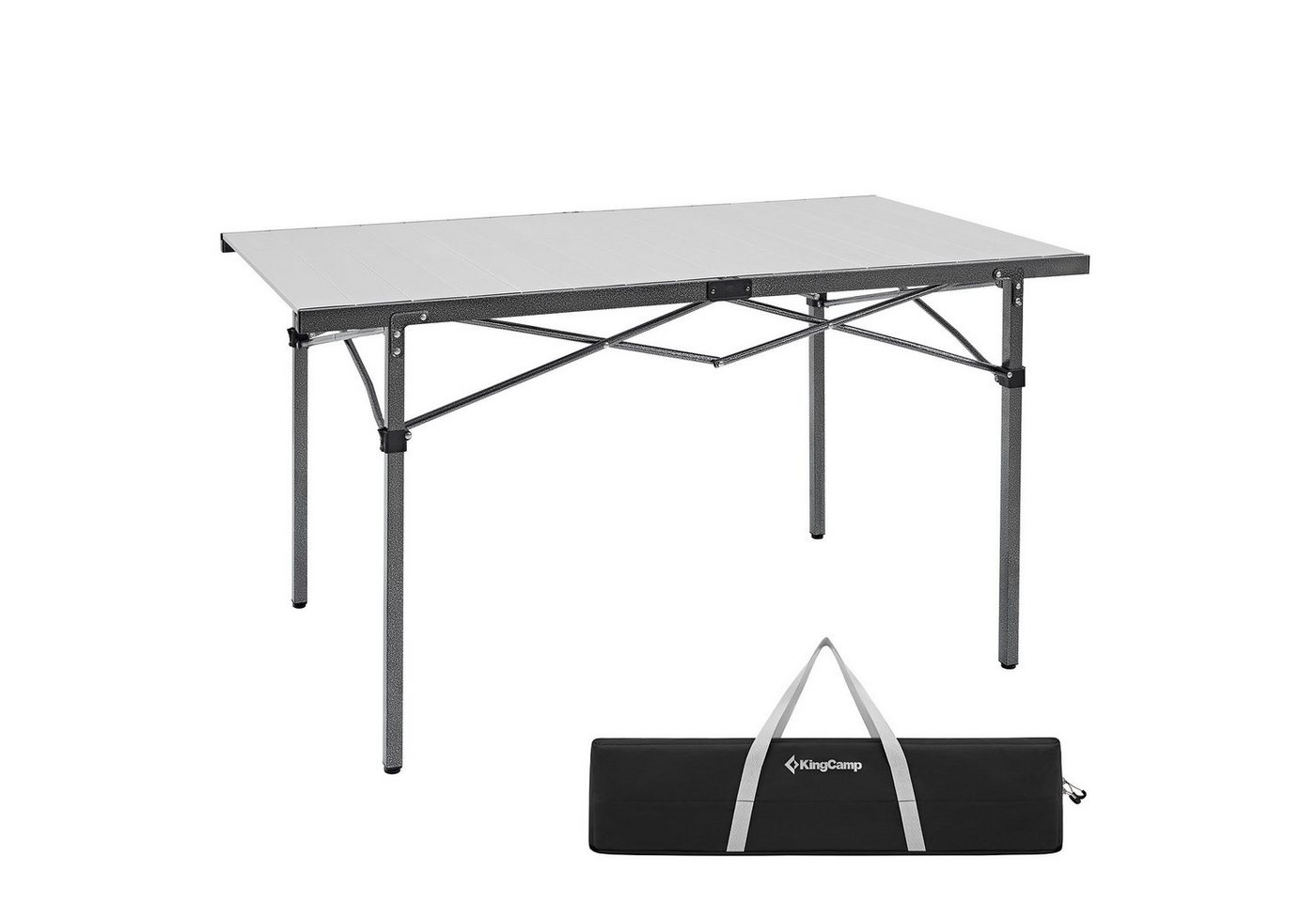 KingCamp Campingtisch Campingtisch Camping Rolltisch, Klapptisch Garten Falttisch Alu 136x70cm von KingCamp