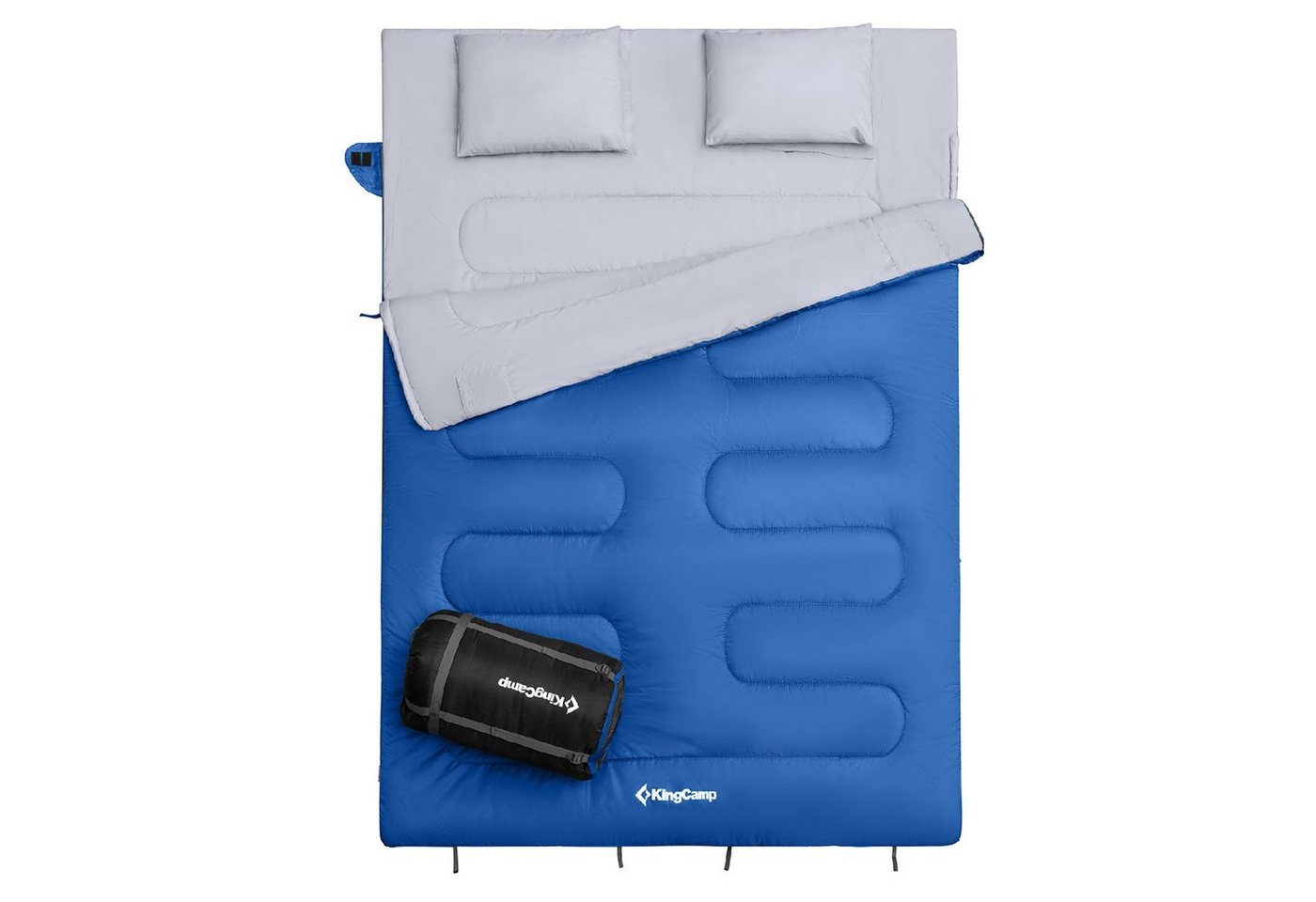 KingCamp Doppeldeckenschlafsack Deckenschlafsack Oxygen 250 D, 2 Personen Doppel Schlafsack XL Lang -3°C von KingCamp