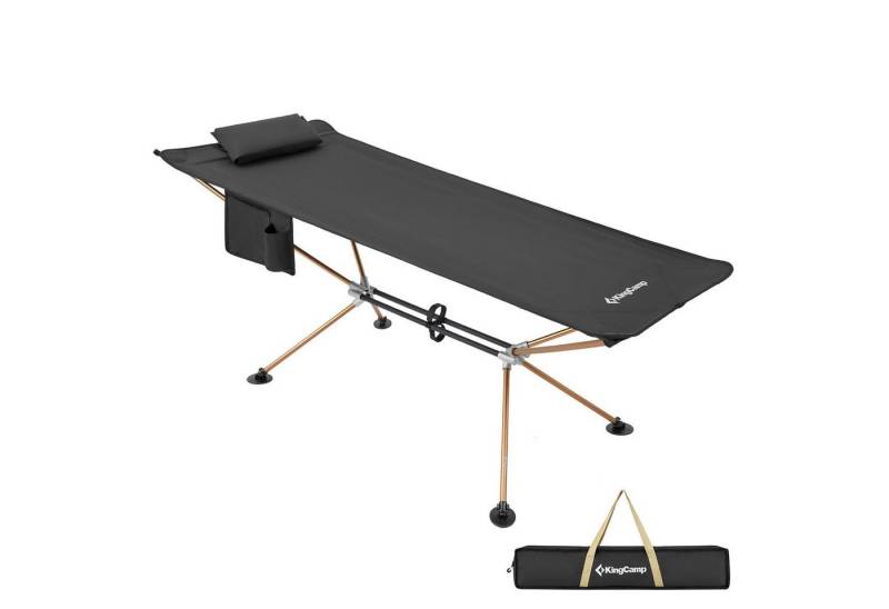 KingCamp Feldbett Alu Feld Bett Hängematte XL Ständer Klappbett Camping Liege Breit 120 kg von KingCamp