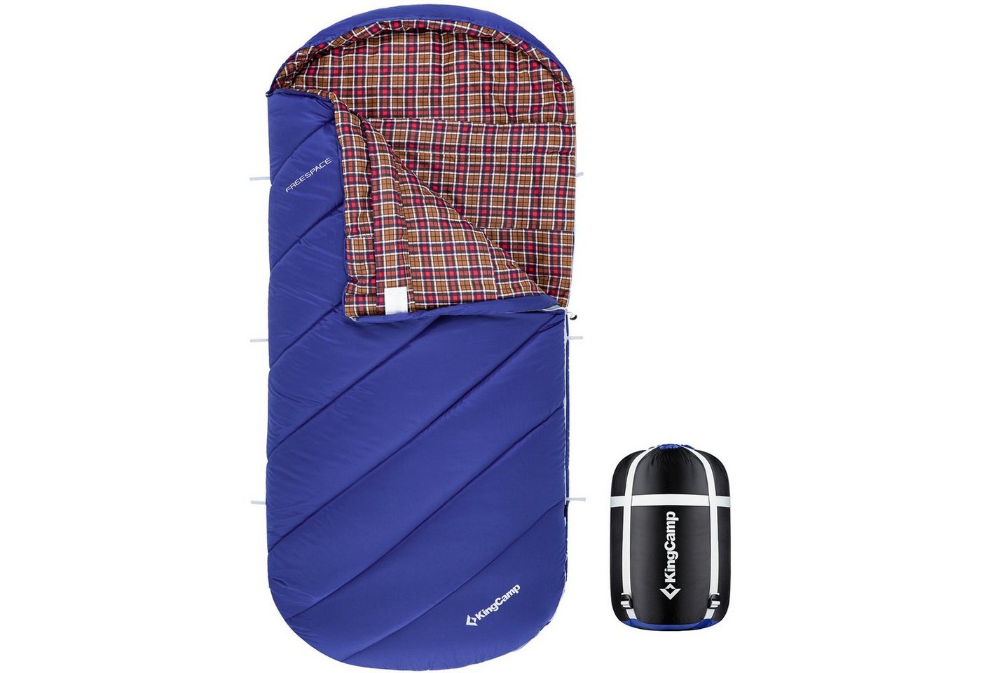 KingCamp Mumienschlafsack Deckenschlafsack Freespace 250 Winter, Schlafsack Breit Baumwolle -8°C von KingCamp