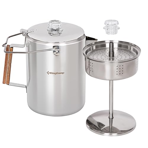 KingCamp Perkolator Kaffeekanne Lagerfeuer Kaffeekessel Wasserkocher 304 Edelstahl mit Holzgriff für Outdoor Camping Kochgeschirr, Kabine, Wohnmobil, Küche, Jagd und Rucksackreisen, kein Aluminium KingCamp Perkolator Kaffeekanne Lagerfeuer Kaffeekessel Wasserkocher 304 Edelstahl mit Holzgriff für Outdoor Camping Kochgeschirr, Kabine, Wohnmobil, Küche, Jagd und Rucksackreisen, kein Aluminium von KingCamp