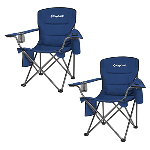 KingCamp Ultraleichter Campingstuhl Angelstuhl Faltbarer Klappstuhl mit Mesh-Getränkehalter bis 136kg (Zweier Set) von KingCamp