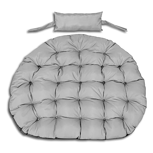 KingGarden Gartenkissen 110x90 cm für Storchennest Hängesessel Kissen für Gartensessel Hängende Storchennest Stuhl SchaukelWasserdicht Grau von KingGarden
