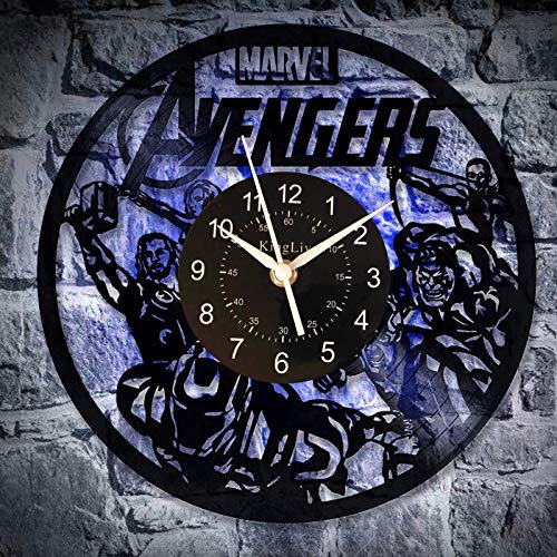 KingLive Loki The Avenger Vinyl Wanduhr Marvel Comics Wohnkultur Kunst Weihnachten Idee für ManRecord Uhr für Mann (led) von KingLive