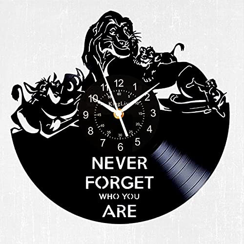 KingLive The Lion King:Never Forget Who You Are Art Wall Hanging, Vinyl Recod Wall Clock, Hakuna Matata, Cartoon Simba, Wall Sticker, Disney Gifts for Kids, Fans (30,5 cm) von KingLive