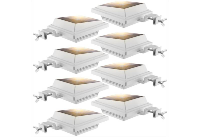 KingLux Dachrinnenleuchte 8Stück 40LEDs Solarlampen Für Dekor Zaun Wand, Lichtsensor, LED fest integriert, Warmweiss von KingLux