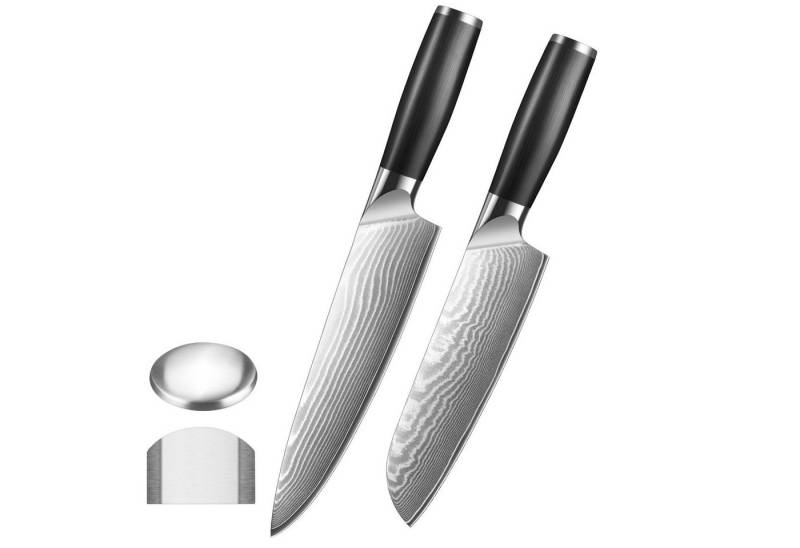 KingLux Damastmesser Damast Küchenmesser aus 67 Lagen Damaststahl Ergonomischer Griff, Damaststahl, Ergonomisch geformt von KingLux