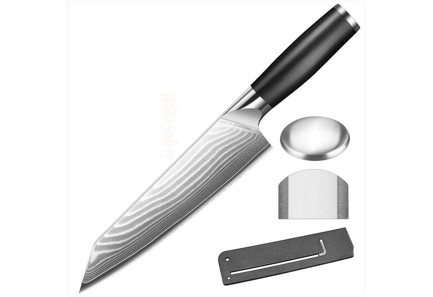 KingLux Damastmesser Damast Küchenmesser aus 67 Lagen Damaststahl Ergonomischer Griff, Damaststahl, Ergonomisch geformt von KingLux